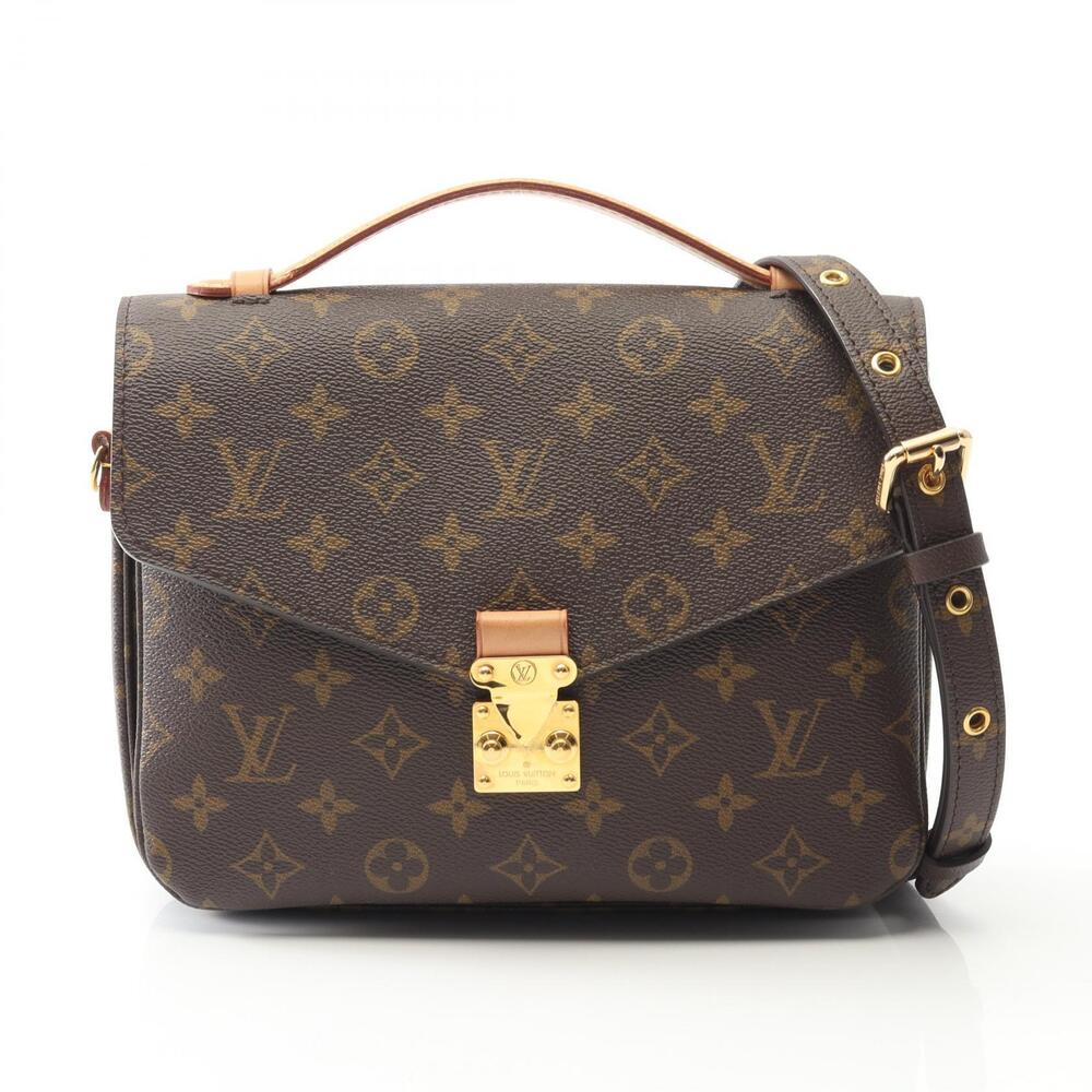 Louis Vuitton Pochette Metis Handbag Canvas Leather Monogram Brown